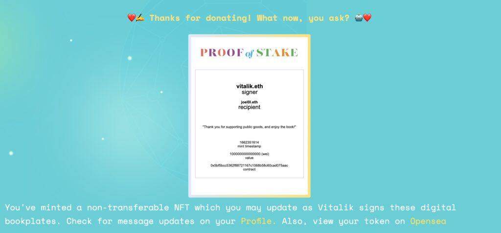 Gitcoin上如何捐赠ETH？获取V神新书《Proof of Stake》及NFT教程-第4张图片-欧意下载