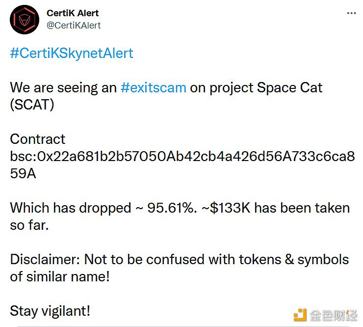 Space Cat项目已获利约13.3万美元-第1张图片-欧意下载