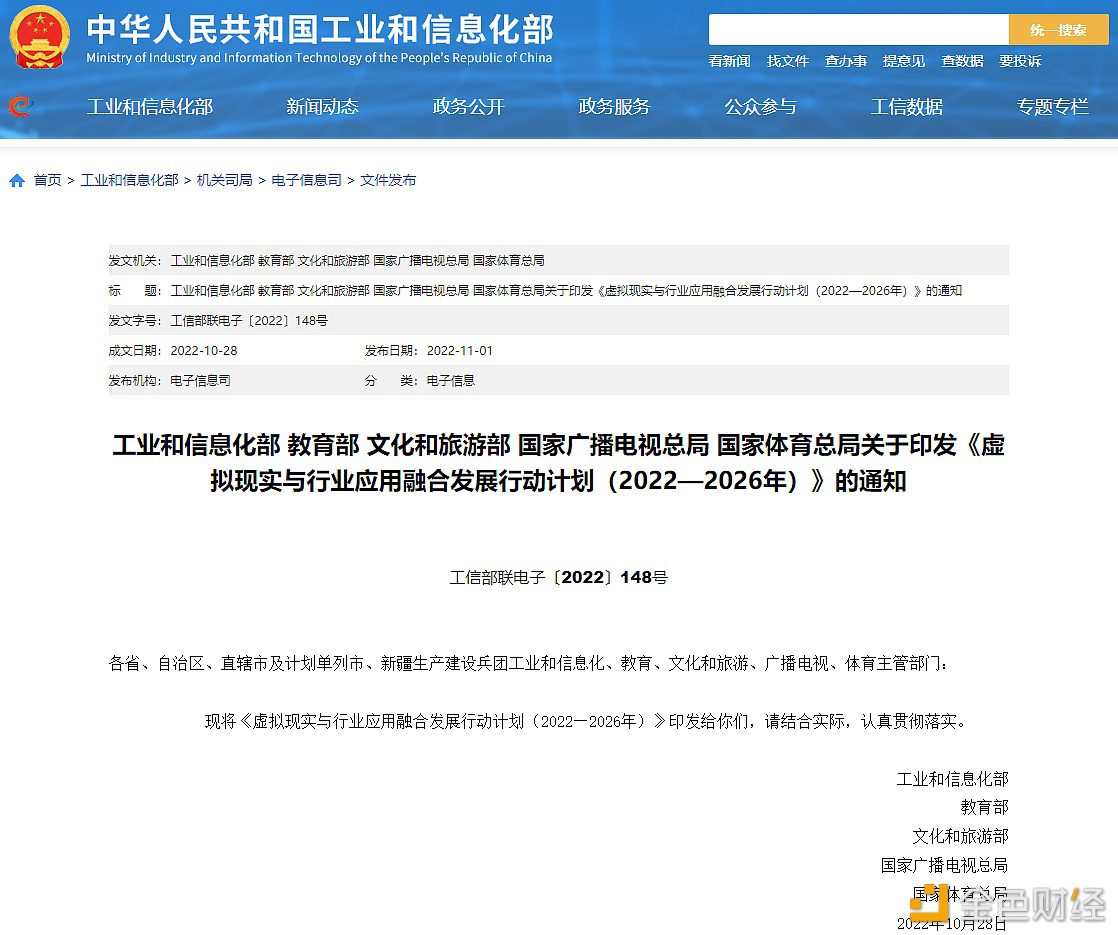 工信部等五部门：将强化虚拟现实与区块链、数字孪生等技术深度融合-第1张图片-欧易下载