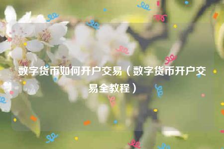 数字货币如何开户交易（数字货币开户交易全教程）-第1张图片-欧易下载