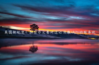 英国新规定！加密币 交易平台还必须缴纳2%的服务税