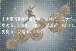 十大货币最新行情消息：比特币、以太坊、泰达币、USDC、BNB、瑞波币、BUSD、狗狗币、艾达币、OKB