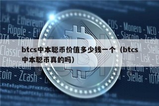btcs中本聪币价值多少钱一个（btcs中本聪币真的吗）