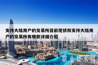 支持大陆用户的 交易平台目前现状和支持大陆用户的 交易平台有哪些详细介绍